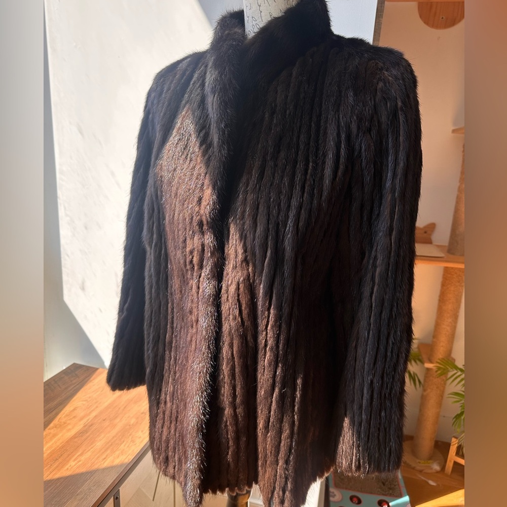 Brown Mink Fur Coat - Women's Luxurious Outerwear